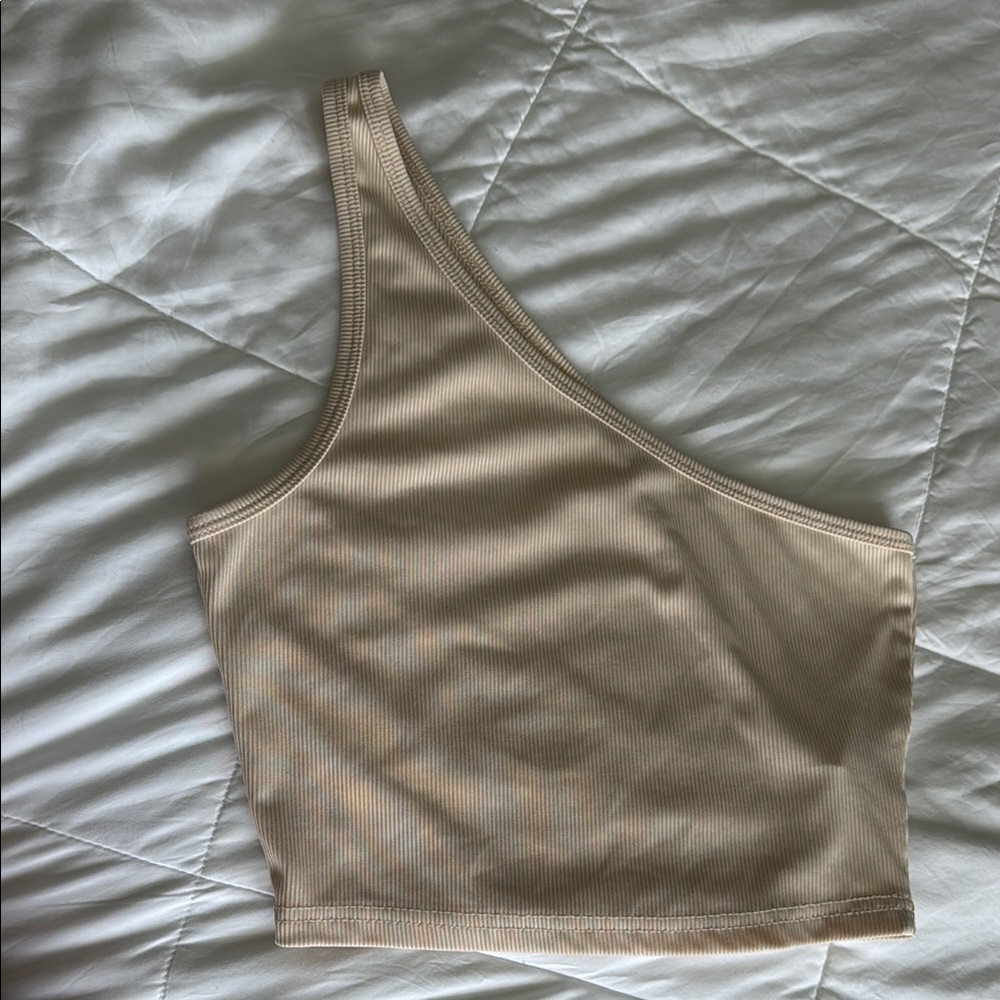 SHEIN Tan Bandeau Intimates Asymmetrical Design